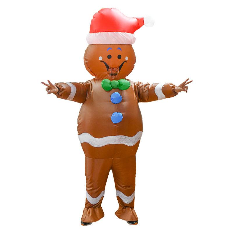 Gingerbread Man Inflatable Clothes Christmas Party Funny Costume