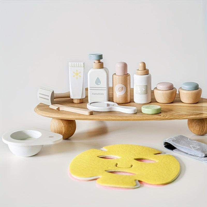 Children Wooden Pretend Play Makeup Set Game Role Play Education