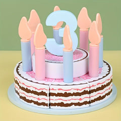 Wooden Birthday Cake Kitchen Toy Boys Girls Play House Parent-child Interactive