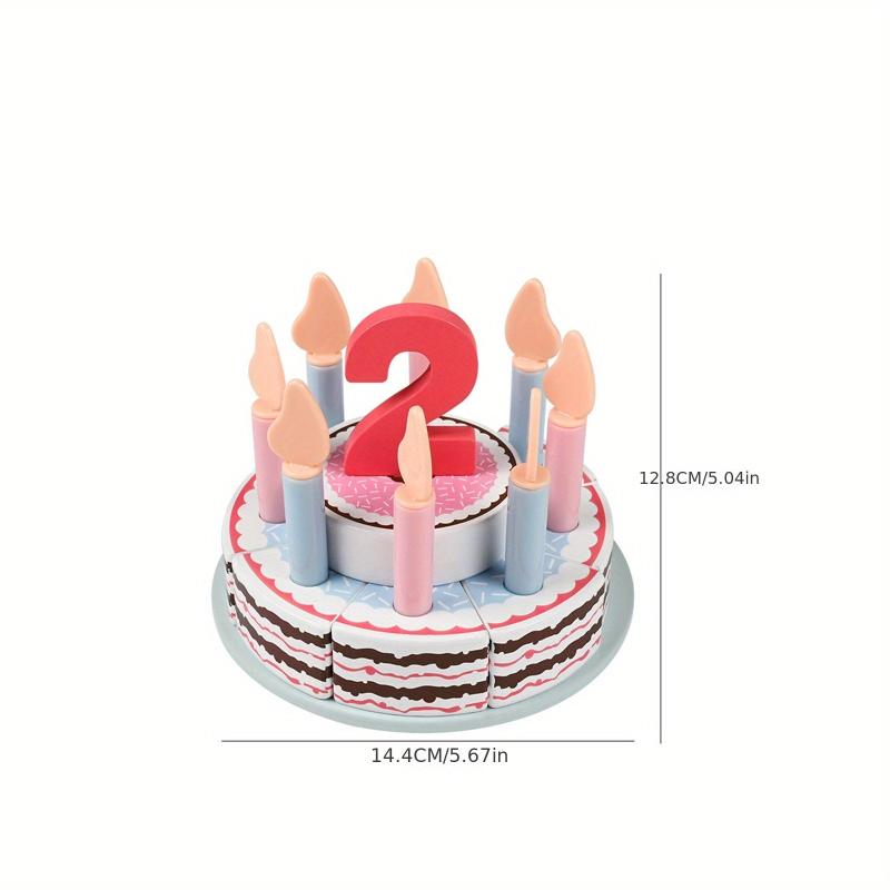 Wooden Birthday Cake Kitchen Toy Boys Girls Play House Parent-child Interactive
