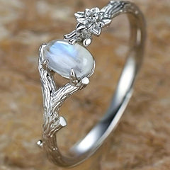 Moonstone Ring Ladies Engagement Ring Christmas Ring Ladies Jewelry
