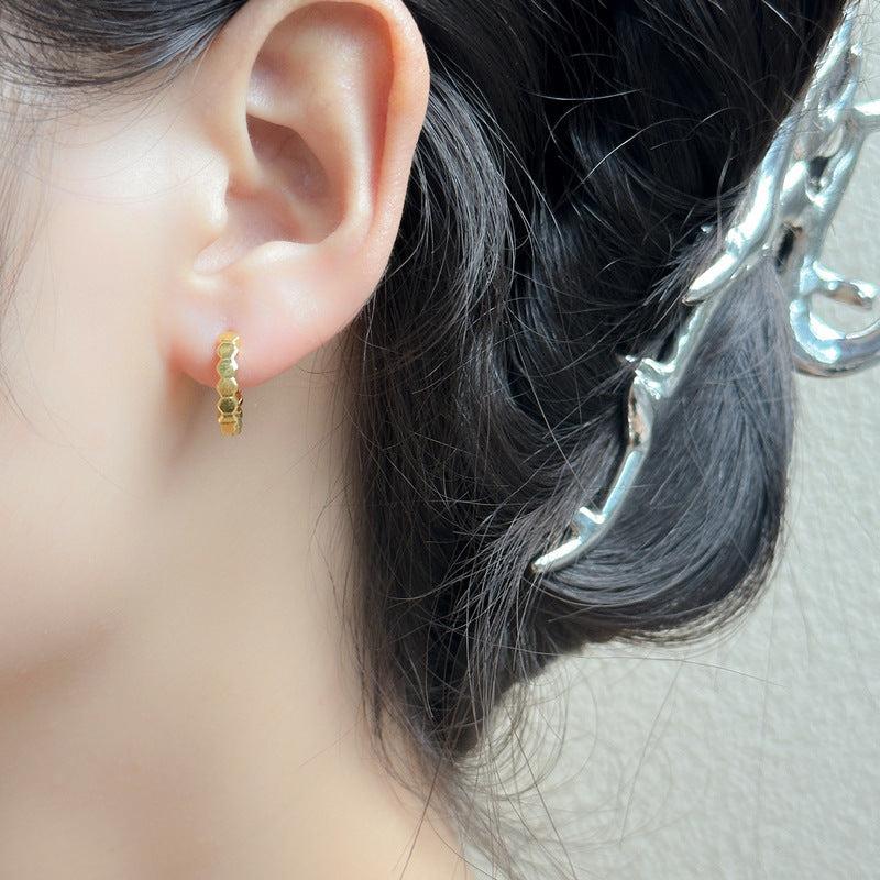 Geometric Polygonal Circle Earrings For Women