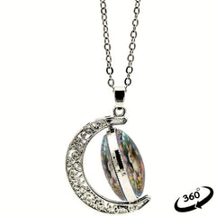 Rabbit Crescent Moon Crystal Necklace