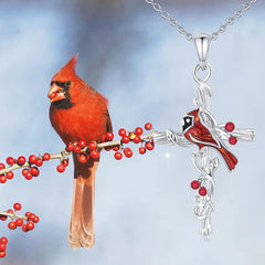 Red Bird Cross Necklace For Women And Girls Birthday Christmas Gift