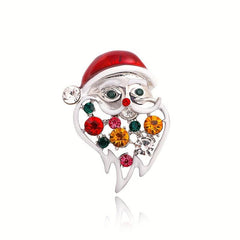 Retro Christmas Tree Brooch Rhinestone Crystal Xmas Pin