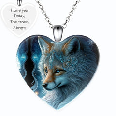 Heart Fox Pendant Necklace Toy Anniversary Christmas Gift