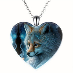 Heart Fox Pendant Necklace Toy Anniversary Christmas Gift