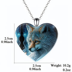 Heart Fox Pendant Necklace Toy Anniversary Christmas Gift