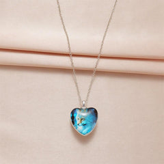Heart Fox Pendant Necklace Toy Anniversary Christmas Gift