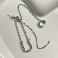 Girl Pin Ear Studs Chain Ear Bone Clip Long Style Earrings