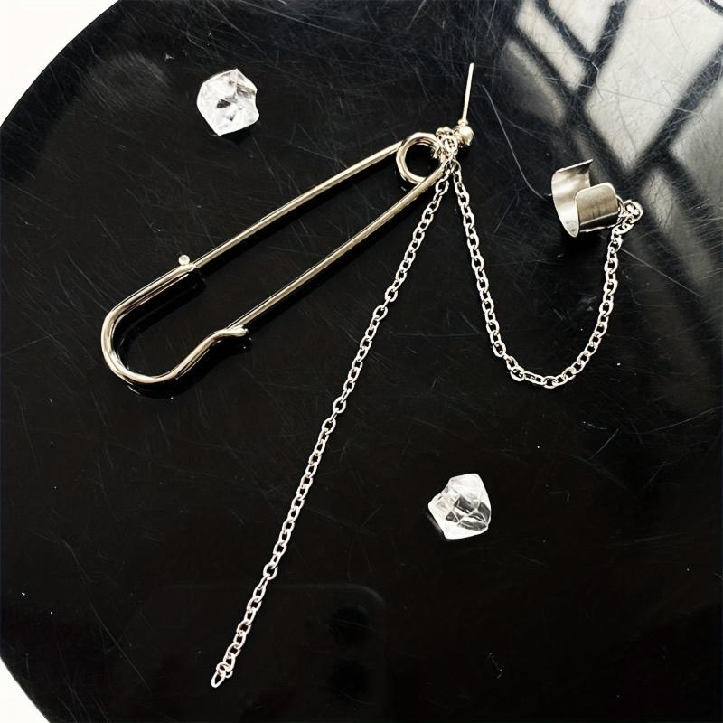 Girl Pin Ear Studs Chain Ear Bone Clip Long Style Earrings