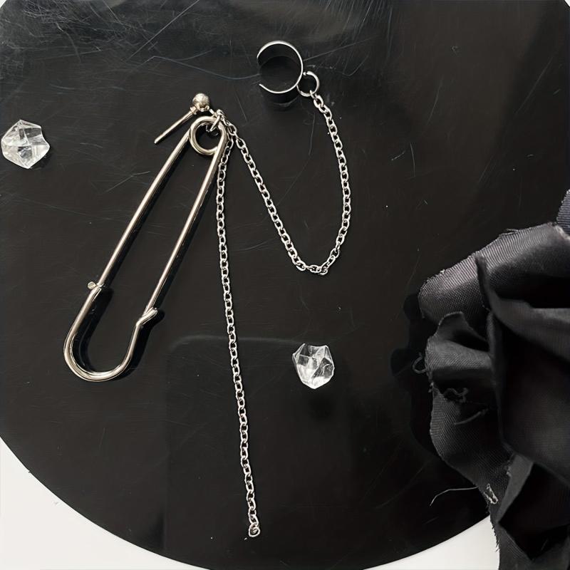 Girl Pin Ear Studs Chain Ear Bone Clip Long Style Earrings