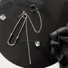 Girl Pin Ear Studs Chain Ear Bone Clip Long Style Earrings