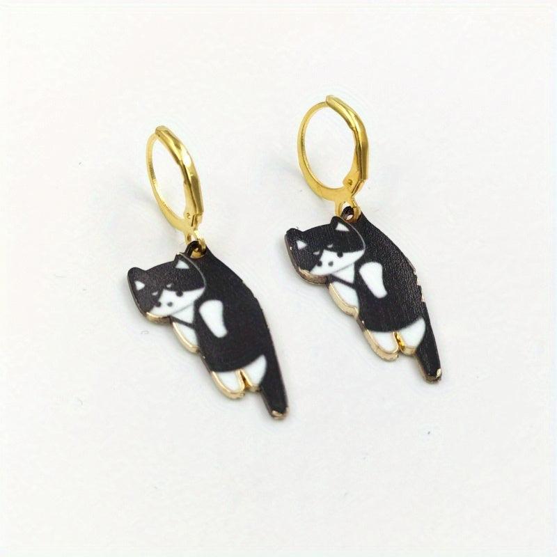 Alloy Cat Earrings with Dripping - Must Have Accessory