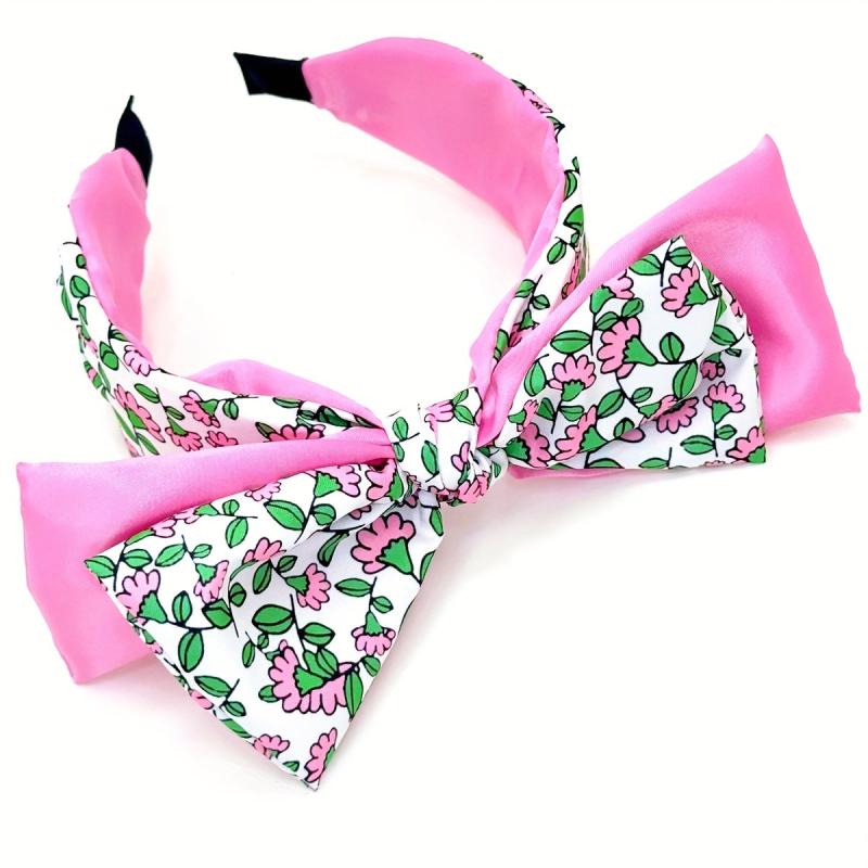 Fresh Floral Double Layer Bow Splicing Headband