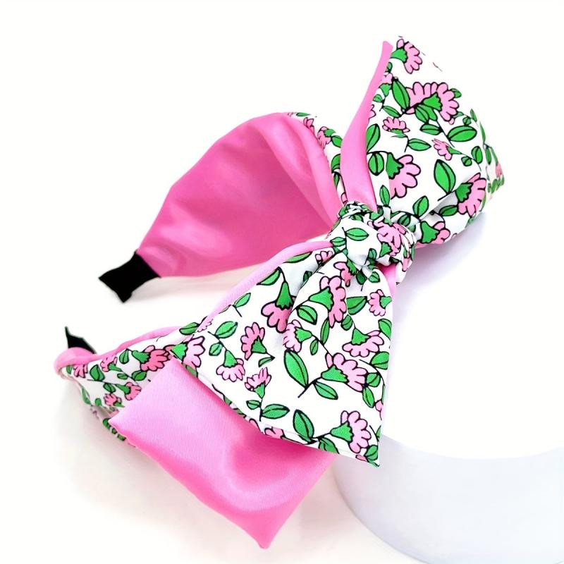 Fresh Floral Double Layer Bow Splicing Headband