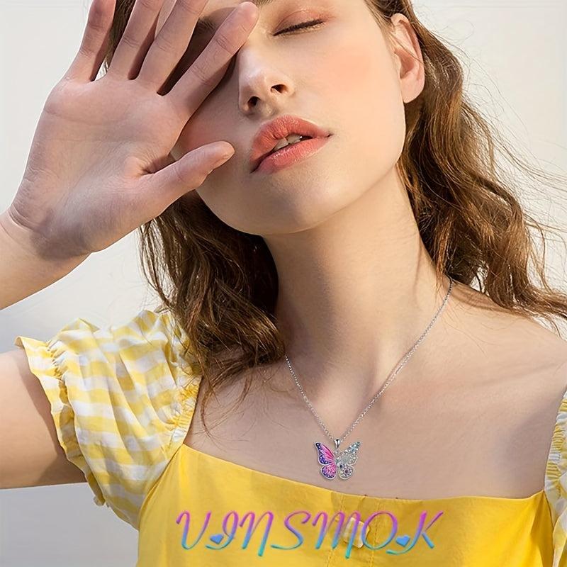 Vintage Butterfly Animal Pendant Alloy Necklace Toy For Kids