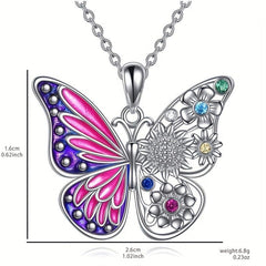 Vintage Butterfly Animal Pendant Alloy Necklace Toy For Kids