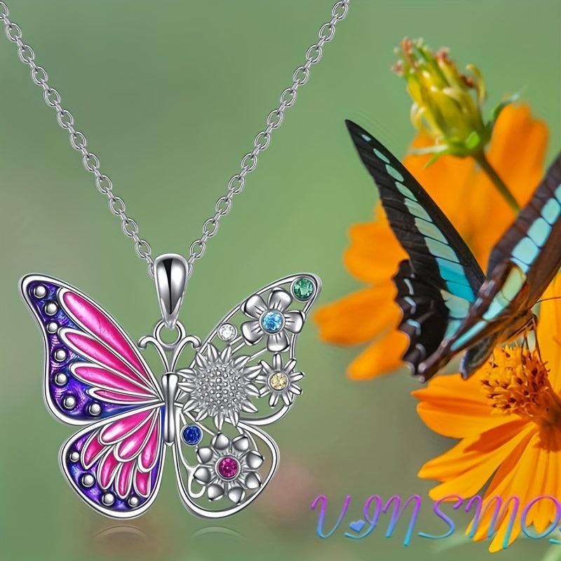 Vintage Butterfly Animal Pendant Alloy Necklace Toy For Kids