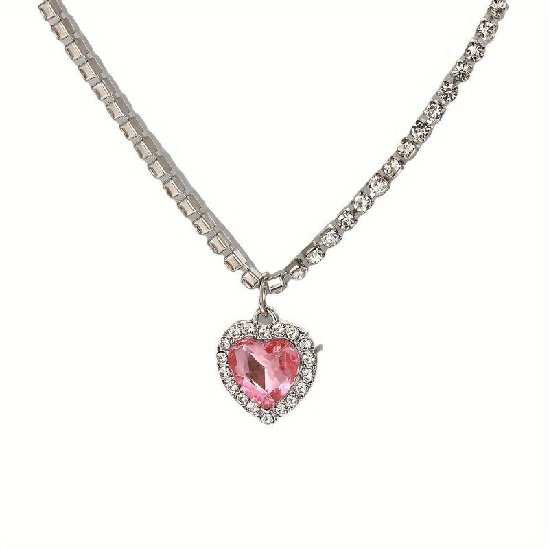 Pink Sparkling Necklace Stars Clavicle Chain Sweet Necklace