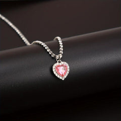 Pink Sparkling Necklace Stars Clavicle Chain Sweet Necklace
