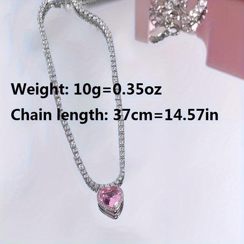 Pink Sparkling Necklace Stars Clavicle Chain Sweet Necklace