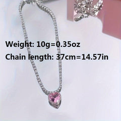 Pink Sparkling Necklace Stars Clavicle Chain Sweet Necklace