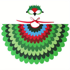 Kids Peacock Feathered Bird Wings Costume with Mask