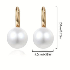 Classic High Heels Pearl Earrings, Temperament Style Ear Hooks