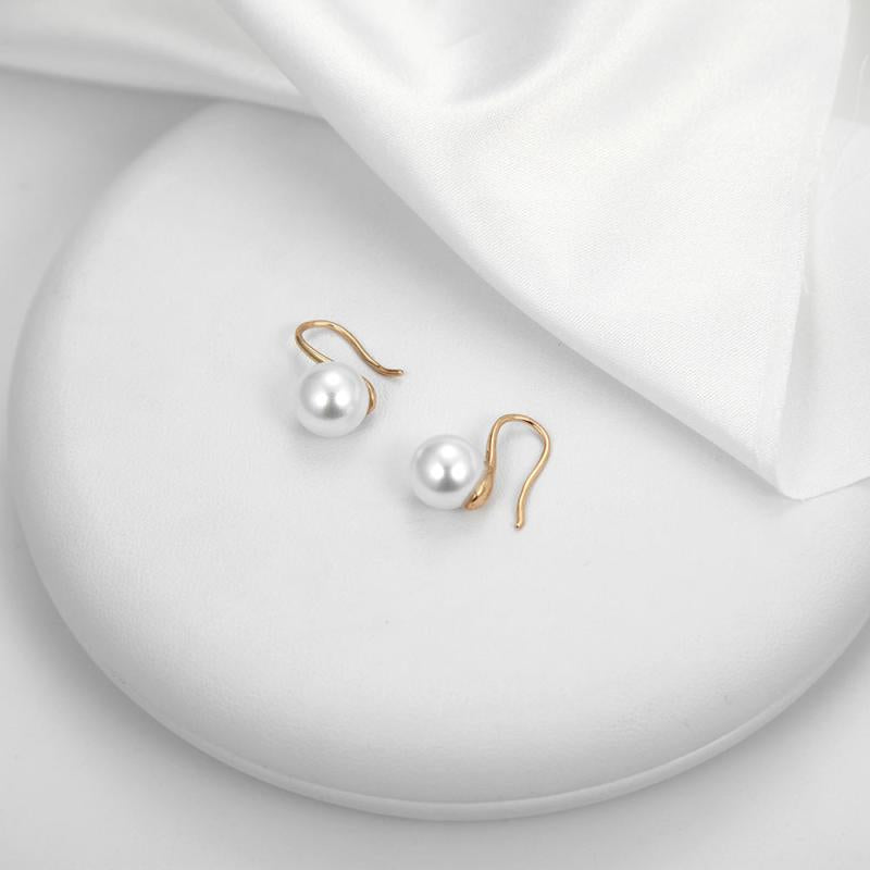 Classic High Heels Pearl Earrings, Temperament Style Ear Hooks