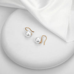 Classic High Heels Pearl Earrings, Temperament Style Ear Hooks