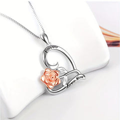 Rose Necklace Heart Shaped Pendant Toy Gift