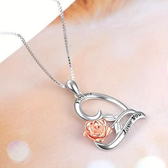 Rose Necklace Heart Shaped Pendant Toy Gift