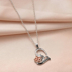 Rose Necklace Heart Shaped Pendant Toy Gift