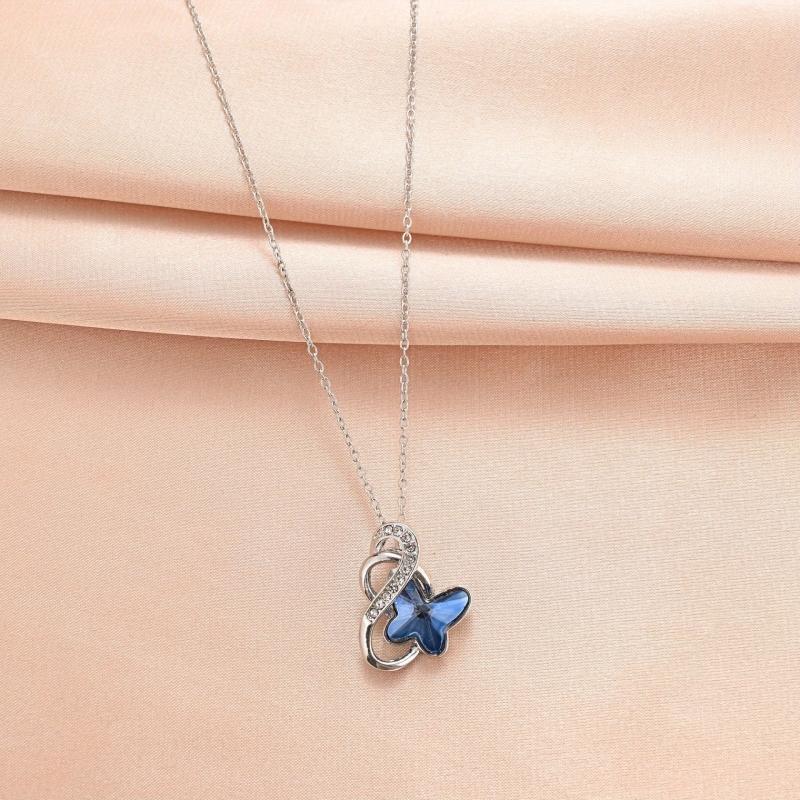 Vintage Butterfly Pendant Alloy Necklace Toy For Kids Daughters