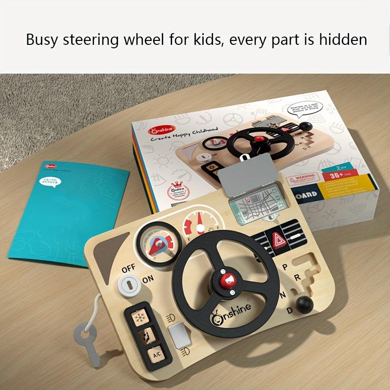 Montessori Early Education Steering Wheel Busy Board Toy