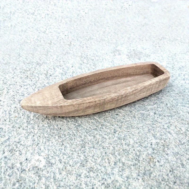 Wooden Toy Canoe for Bonsai Water Pool Model