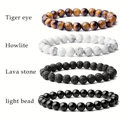 8mm Gemstone Healing Crystal Bracelet for Halloween & Christmas