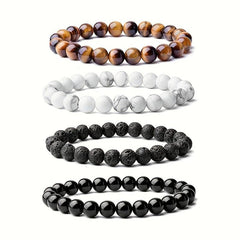 8mm Gemstone Healing Crystal Bracelet for Halloween & Christmas