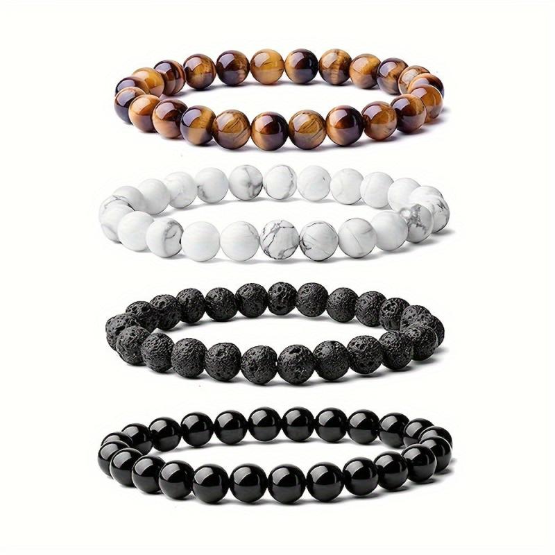 8mm Gemstone Healing Crystal Bracelet for Halloween & Christmas