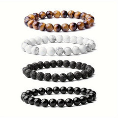 8mm Gemstone Healing Crystal Bracelet for Halloween & Christmas