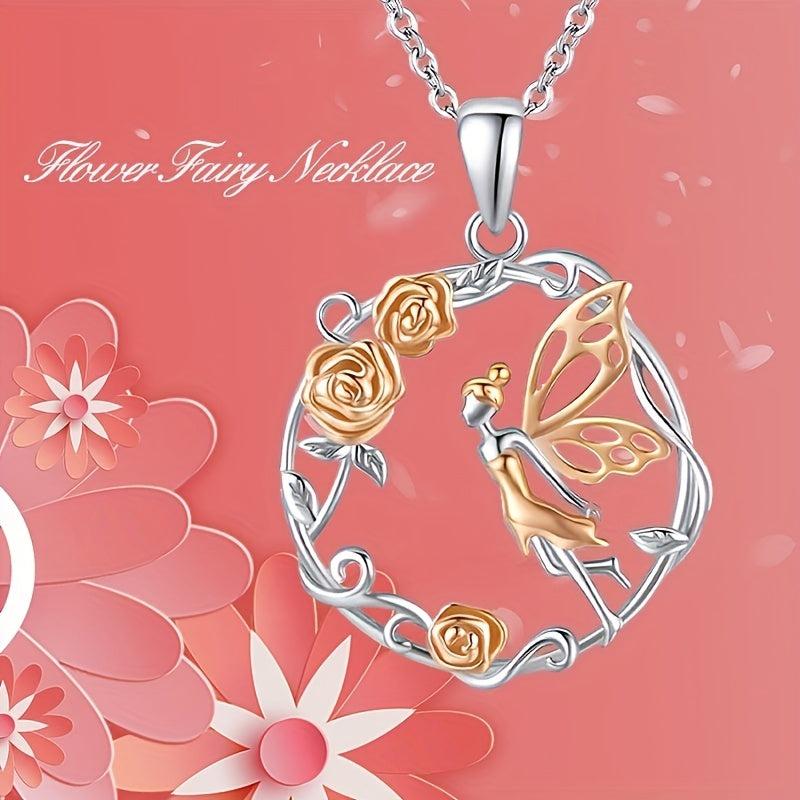 Delicate Rose Pendant Necklace Ladies Banquet Jewelry