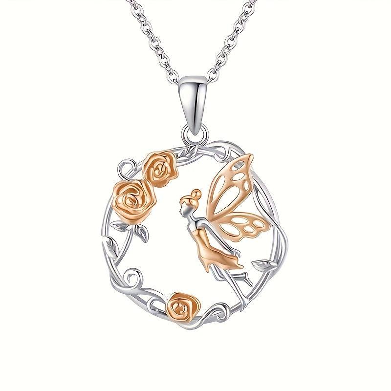 Delicate Rose Pendant Necklace Ladies Banquet Jewelry