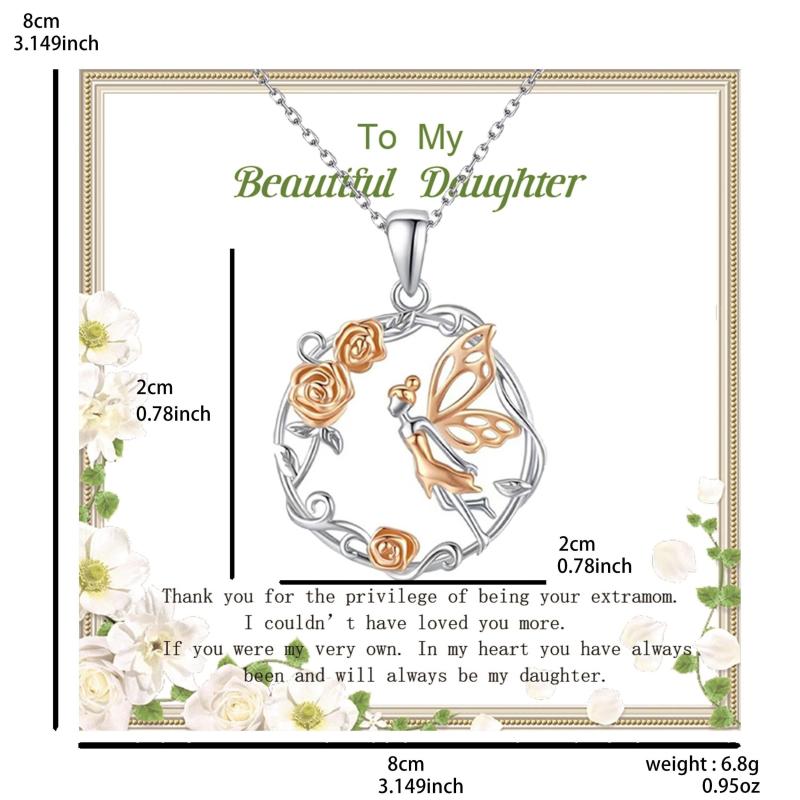 Delicate Rose Pendant Necklace Ladies Banquet Jewelry