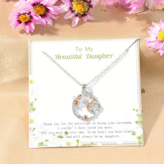 Delicate Rose Pendant Necklace Ladies Banquet Jewelry