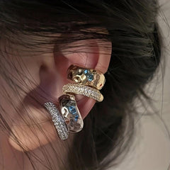 Metal Double layer Ear Bone Clip Rock Style Ear Clip Earrings