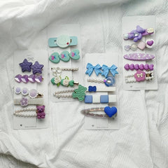 Cute Bear Bow Hair Clip Set