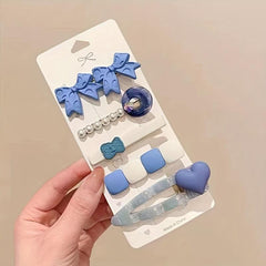 Cute Bear Bow Hair Clip Set