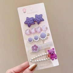 Cute Bear Bow Hair Clip Set
