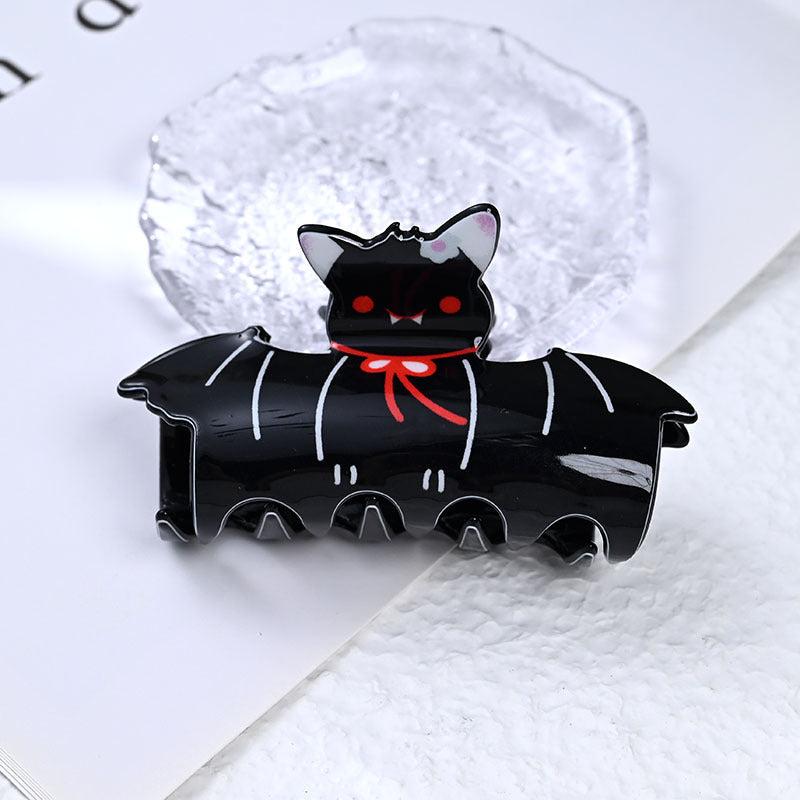 Dark Bat Hair Claw Glitter Hair Clip Halloween Party Holiday Gift